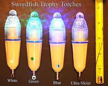 Deep Drop Swordfish USA Ship Diamond LED PURPLE UV Fishing lights SET OF 4